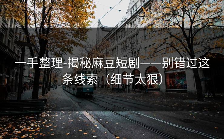 一手整理-揭秘麻豆短剧——别错过这条线索（细节太狠）
